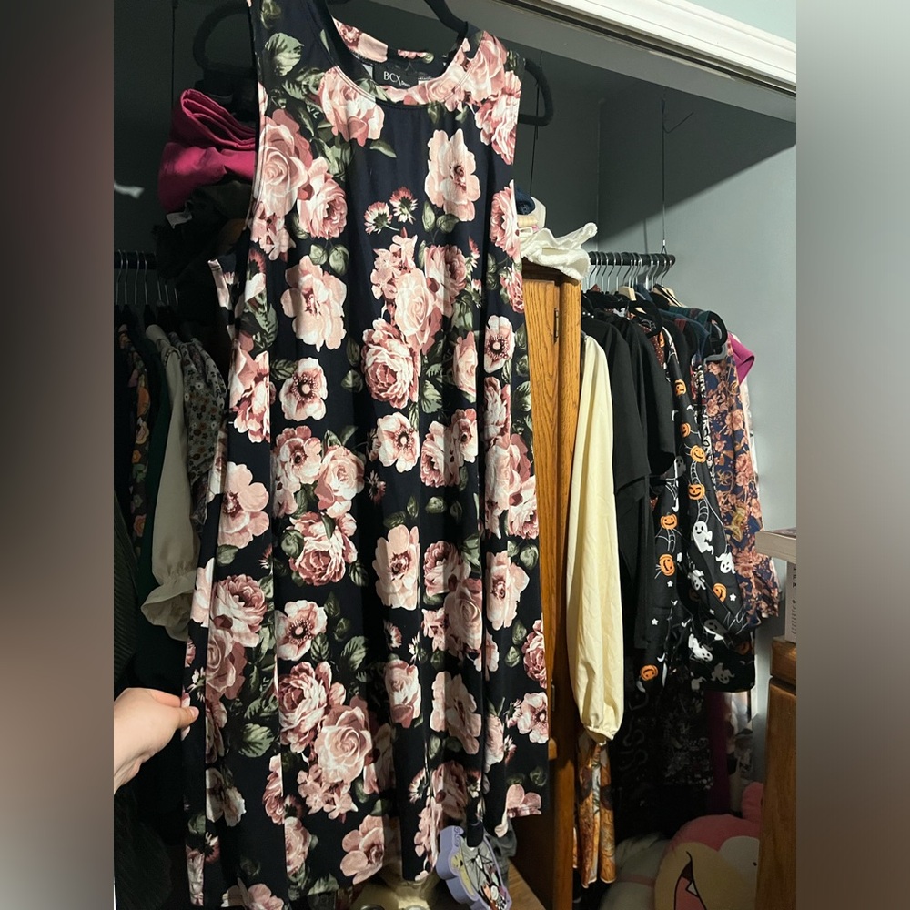 Mini asymmetrical floral dress